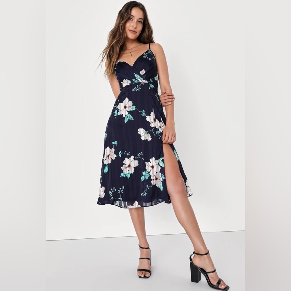 Lulu’s All About Love Floral Print Midi Dress, XL